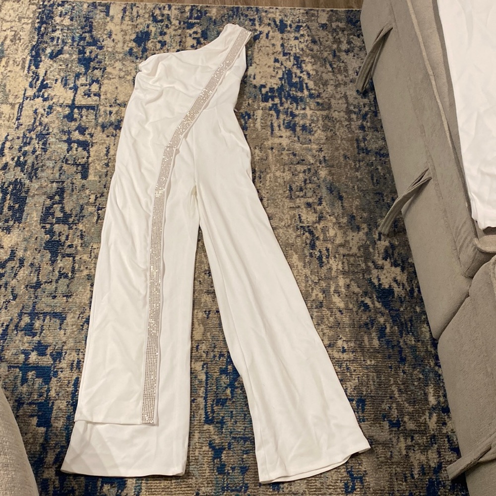 White Bedazzled Jumpsuit